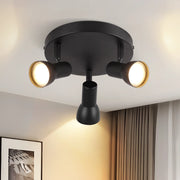 ZMH Faretto da soffitto neri 3 luci GU10 metallo design moderno girevoli senza lampadina