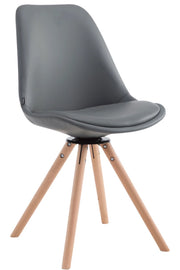 Sedia Calais in similpelle girevole natura,grigio