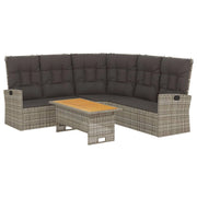 Set di mobili da giardino mobili da esterno set da 2 pezzi con cuscini resina intrecciata grigia 02_0015893