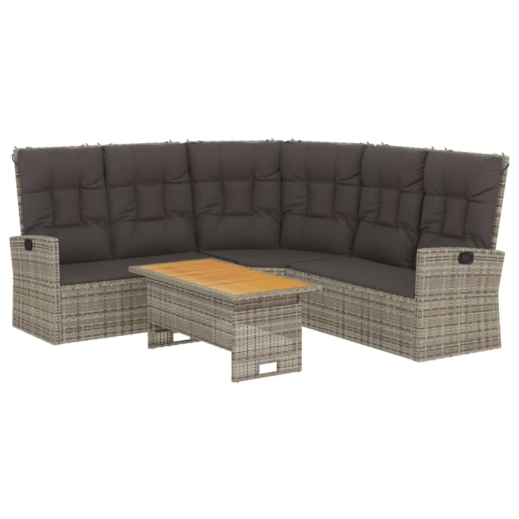 Set di mobili da giardino mobili da esterno set da 2 pezzi con cuscini resina intrecciata grigia 02_0015893