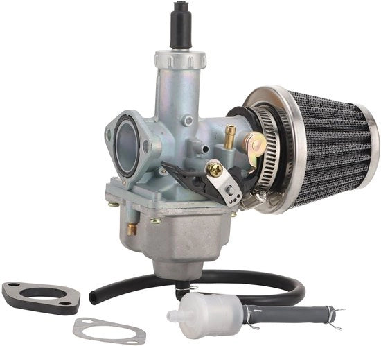 Carburatore 26mm - Sostituzione per 110cc/125cc - Filtro d'aria - Cavo di aspirazione - Connettore di aspirazione - Facile da installare - Carburatore per motori