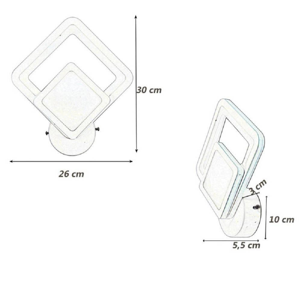 Trade Shop - Applique Moderno Led Rombo 12w Lampada Da Parete Tre Colorazione Di Luce E82-b3c -