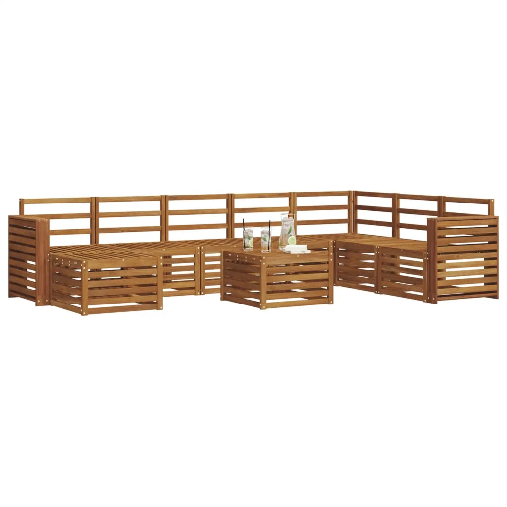Set divano sezionale 9 pcs Naturale Legno di Acacia Massello 3375334