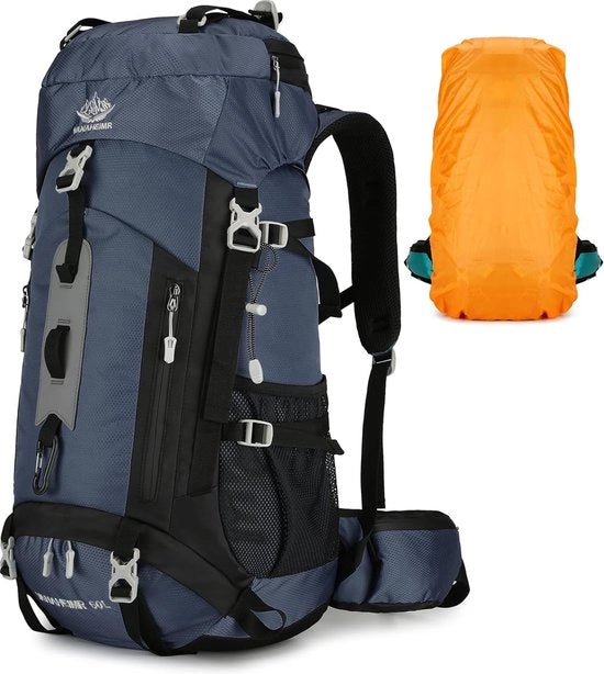 Zak da bagaglio acqua resistente da 60L con cappuccio per uomo e donna - ideale per attività all'aperto, campeggio, escursioni, arrampicata e viaggi