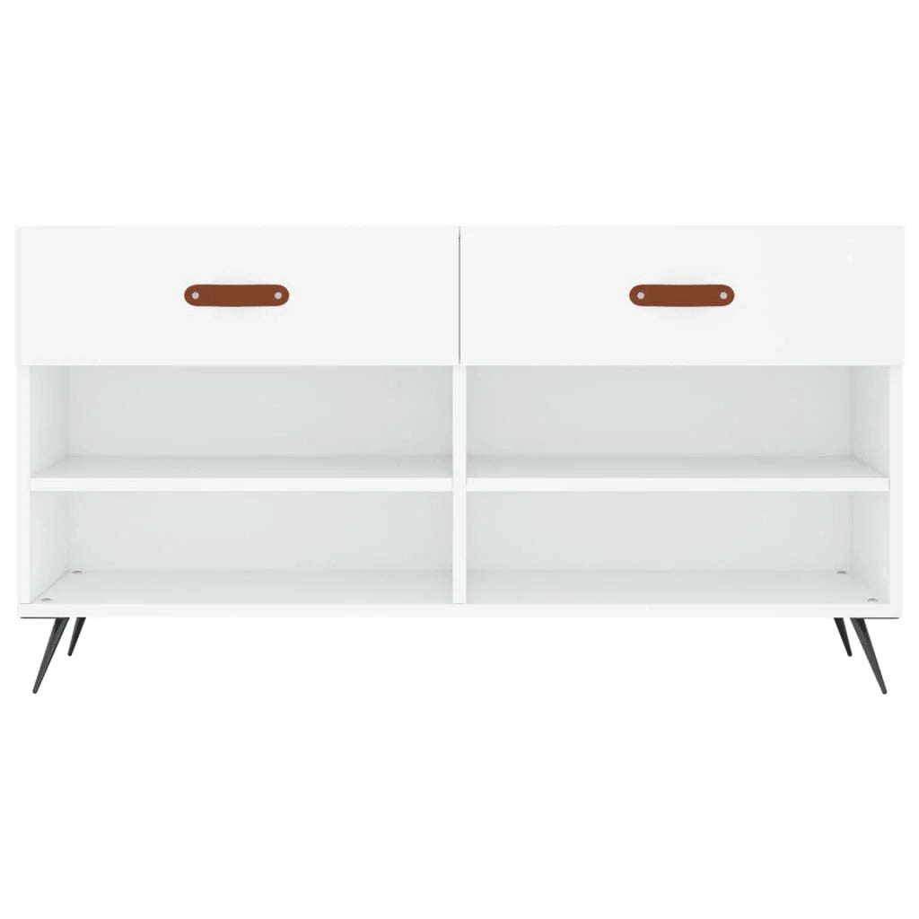 Panca portascarpe/stivali cassettiera scaffale mobiletto portaoggetti per ingresso 102 x 35 x 55 cm legno ingegnerizzato bianco 02_0022882