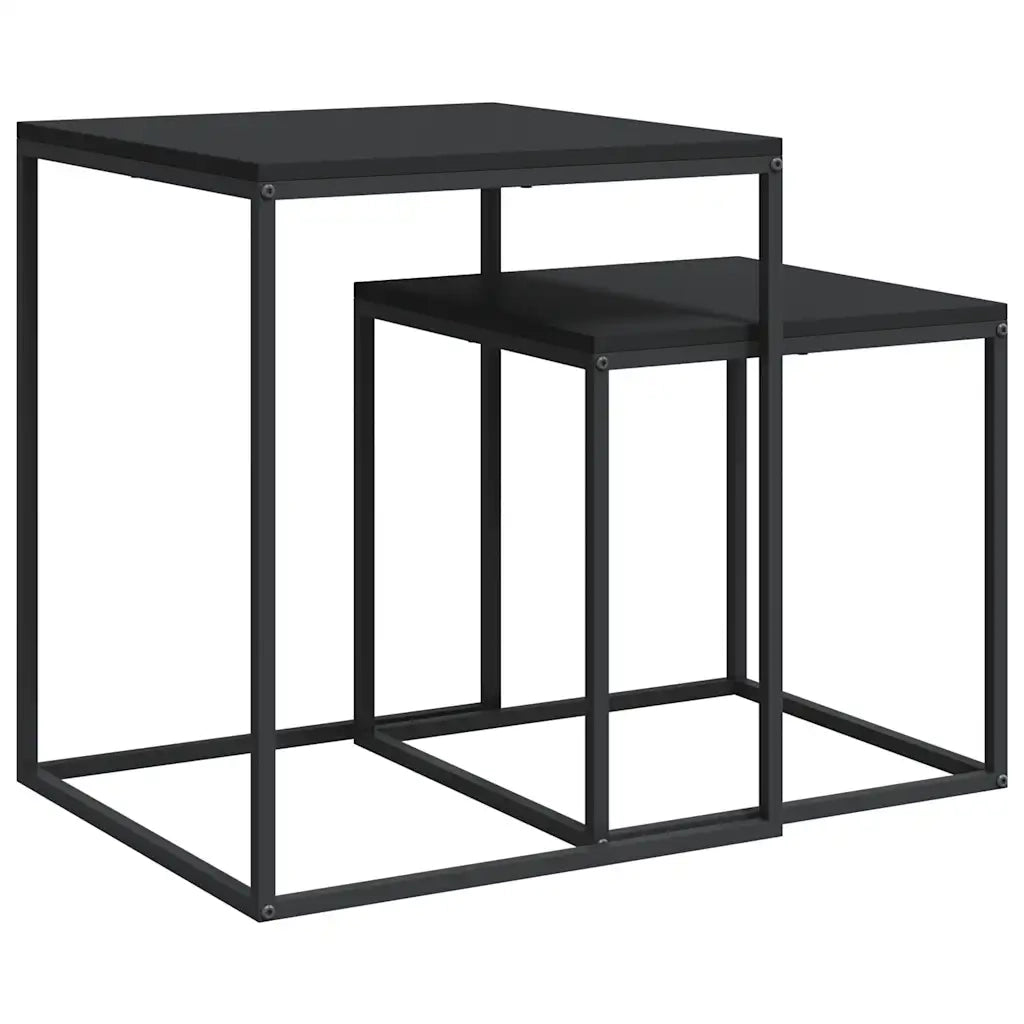 Set di Tavolini 2 pz in Legno Multistrato e Metallo
