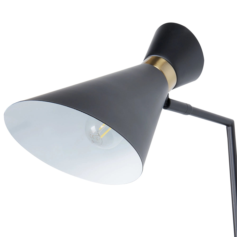 Lampada da parete con paralume metallico regolabile nero camera da letto ufficio soggiorno