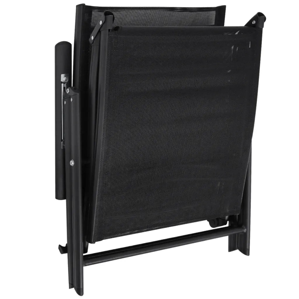 Lettino Prendisole Pieghevole in Alluminio Nero 41741