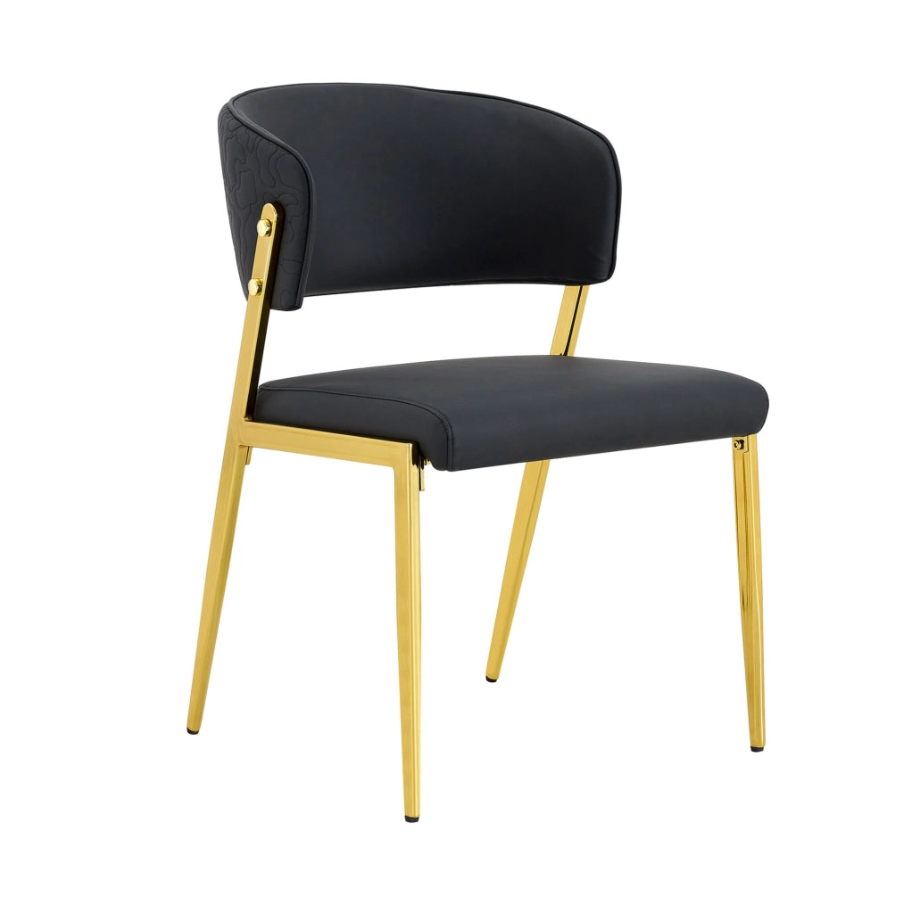 Set di 2 sedie da cucina 74x53.5x51 cm ergonomiche in PU nero
