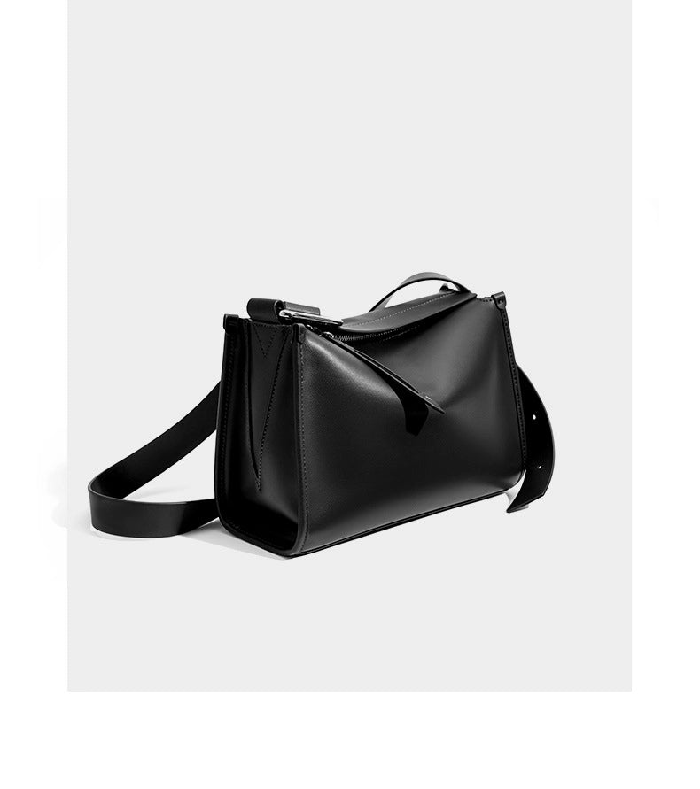 Borsa a tracolla da donna stile retr¨° in vera pelle nera