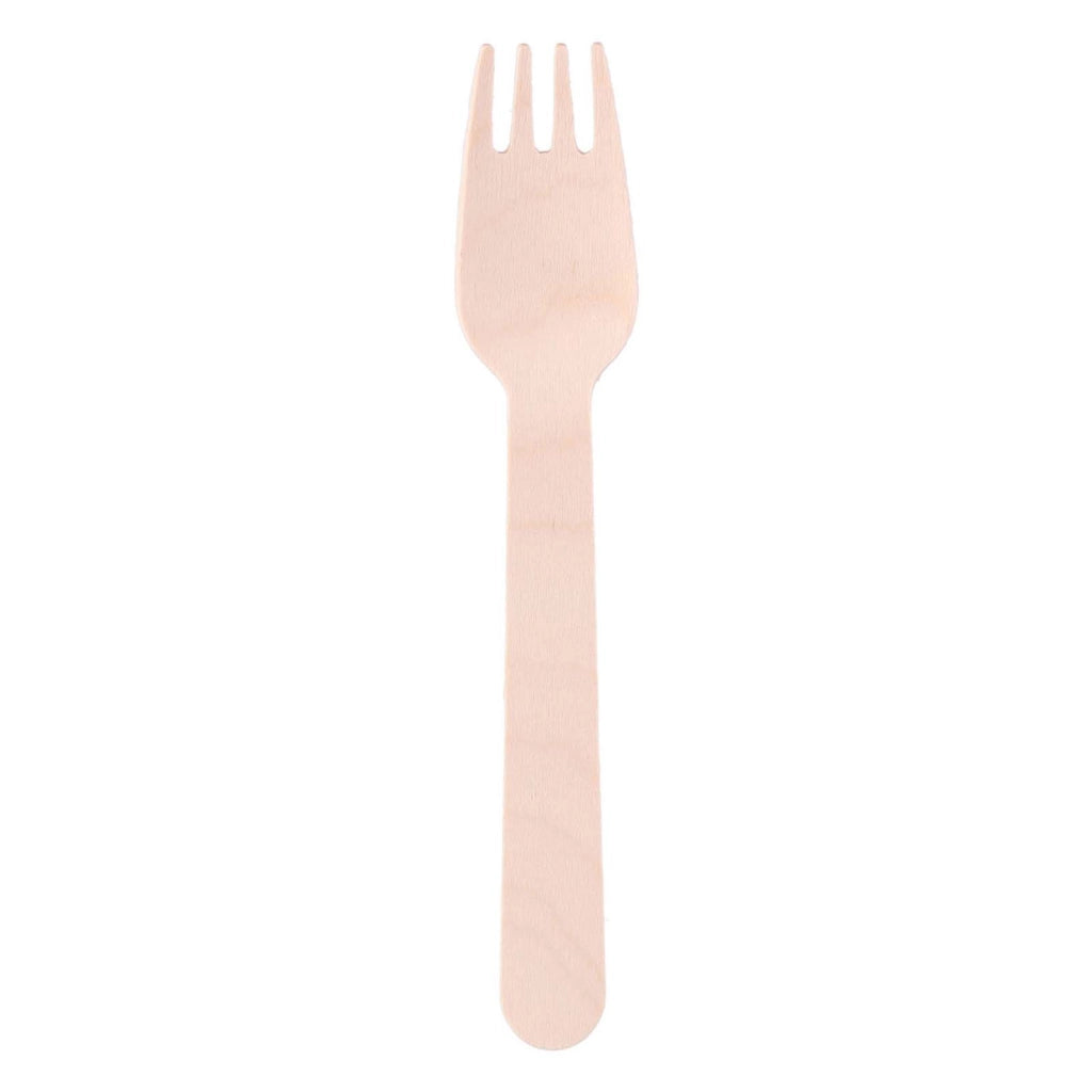 Lotto 50 pezzi Forchette usa e getta in legno biodegradabile da 16 cm Beige Alpina