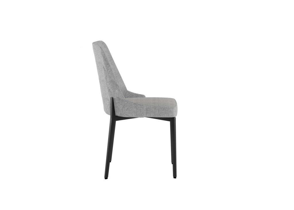 Set 4 Sedie Ambra 48x58,5x89 cm in Tessuto Easy-Clean Grigio Chiaro