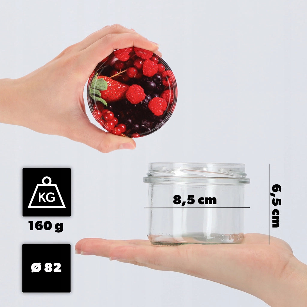 KADAX Tartu vasetti per conserva 235ml 50pz 82mm + coperchi "Frutti di bosco"