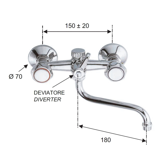 Rubinetto lavello con attacco lavatrice - serie 1000-2000