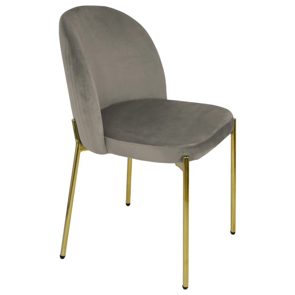 Sedia in Velluto con Gambe Oro Chiara Sedie in Metallo Dorato Poltroncina con Seduta Imbott 1 SEDIA CHIARA TORTORA / ORO