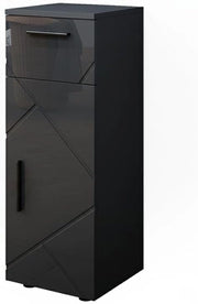 Mobiletto bagno Irma, Antracite lucido, 30 x 81 cm, per la conservazione in bagno, abbinabile alla serie Irma