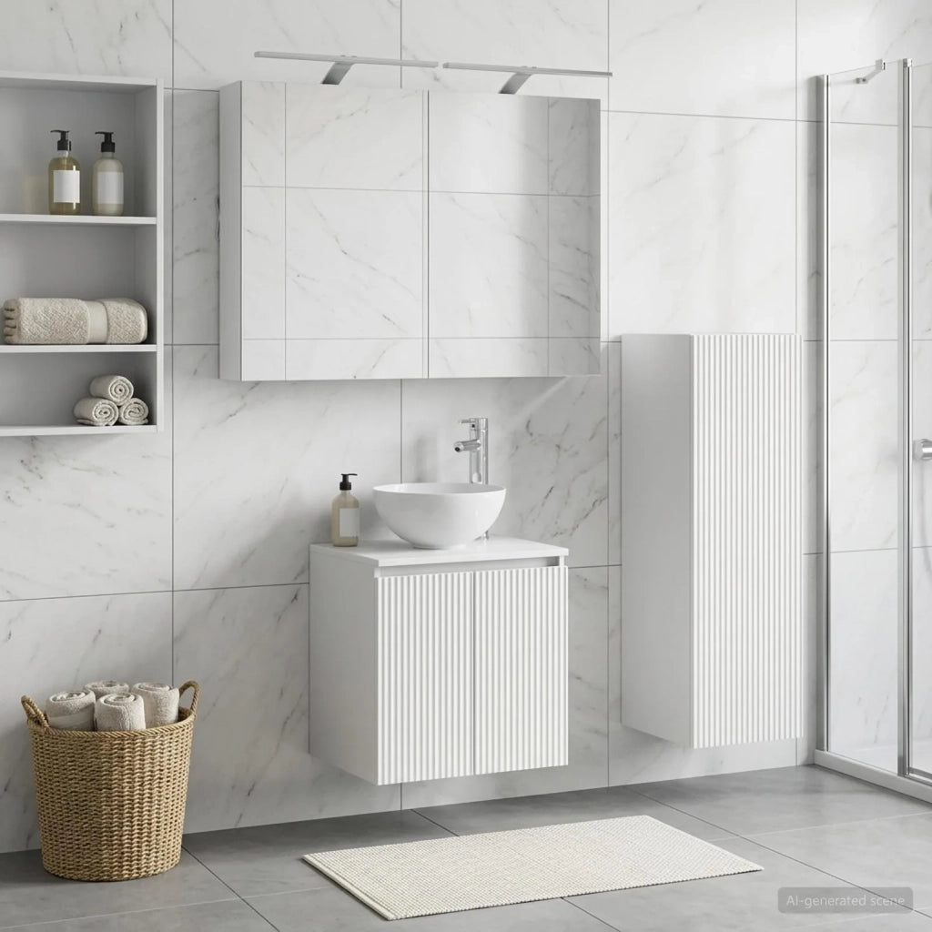 Set di mobili per il bagno 4 pz Bianco 3407407