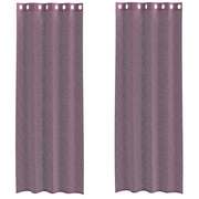 Tende in Voile con Occhielli 2 pz Viola 140x300 cm
