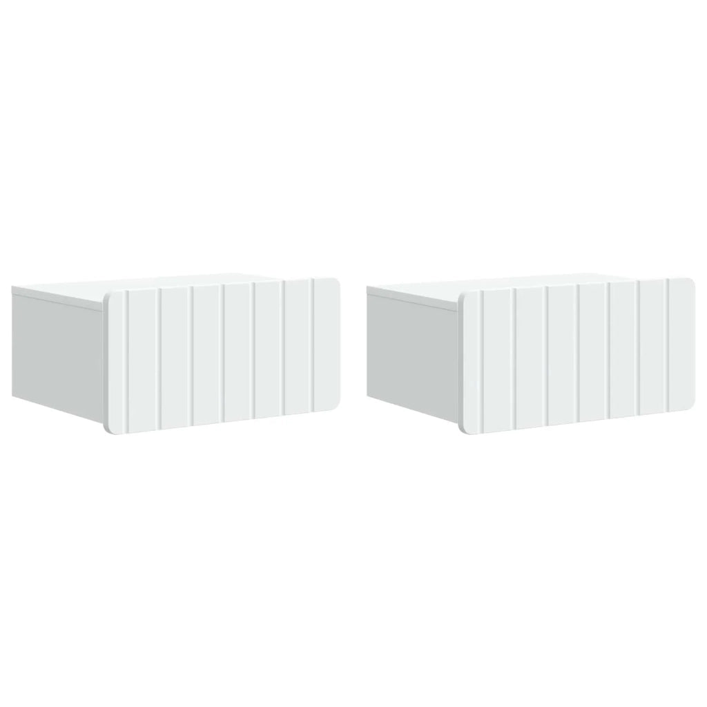 Mobiletto da notte a muro 2 pcs Bianco 49 x 34,5 x 24 cm 898276