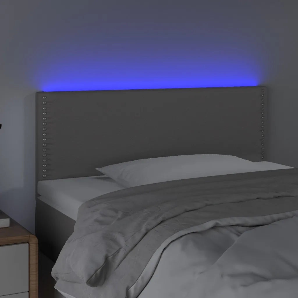 Testiera | Testata Grigia a LED 80x5x78/88 cm in Similpelle