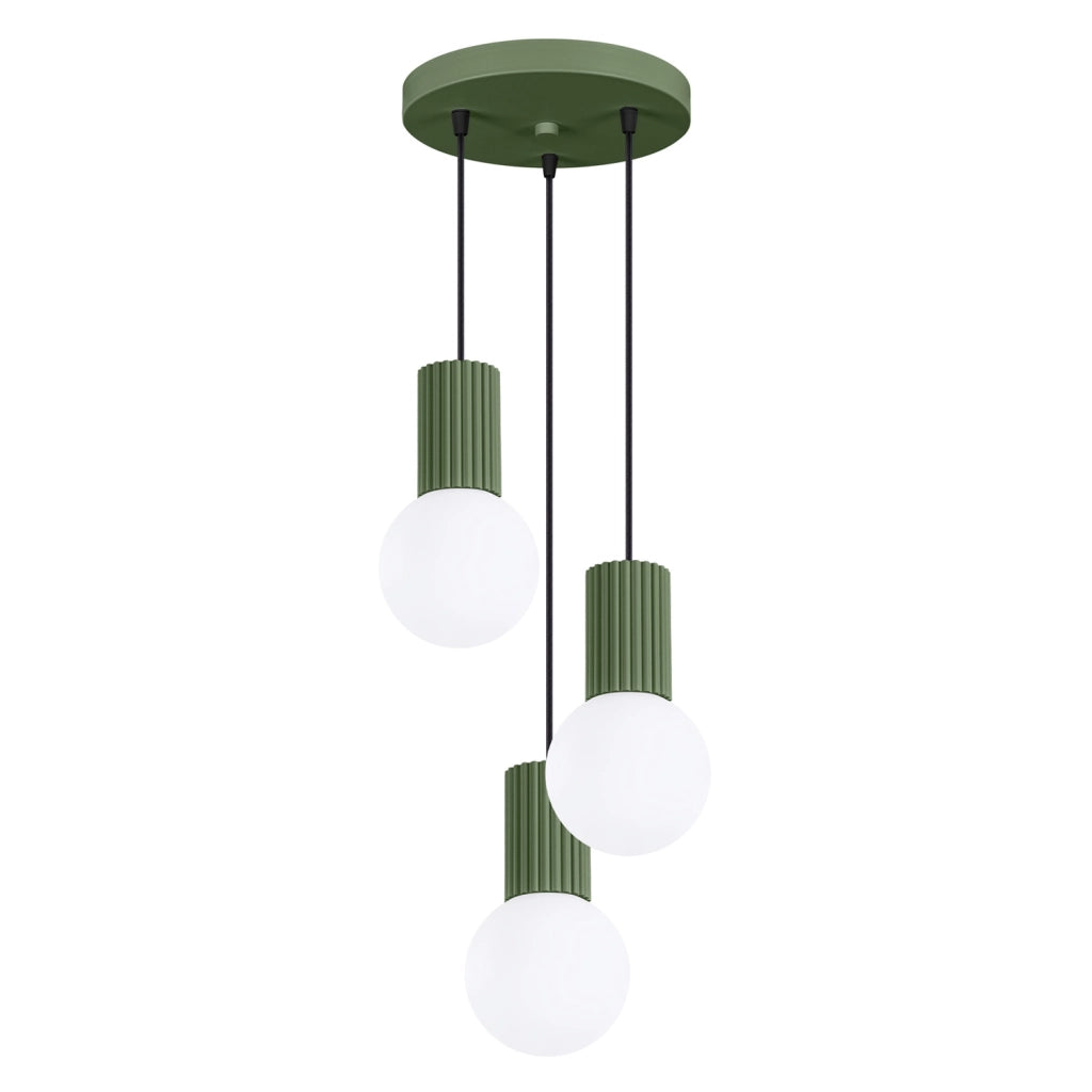 Lampadario moderno rotondo SFERA Pure Lume 3 luci verde