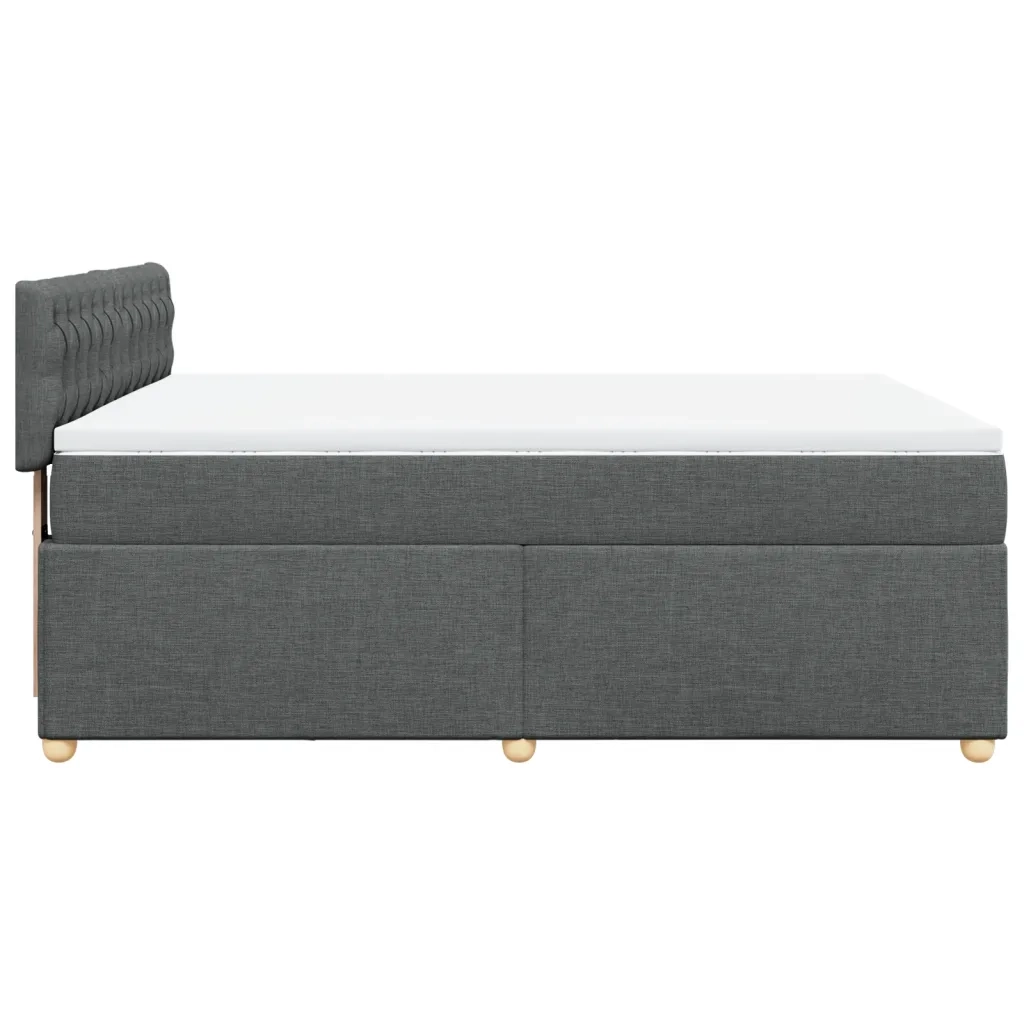 Giroletto a Molle con Materasso Grigio Scuro 160x200 cm Tessuto 3286739