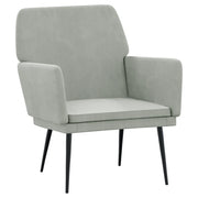 Poltrona | Sedia Relax Grigio Chiaro 62x79x79 cm Velluto