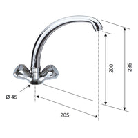 Rubinetto lavello con canna girevole fusa - serie 1000-2000