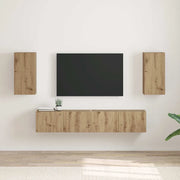 Mobile TV da parete 2 pz-Set di 2 Mobile TV a Muro-Credenza TV Rovere Artigianale 30 x 31 x 60 cm