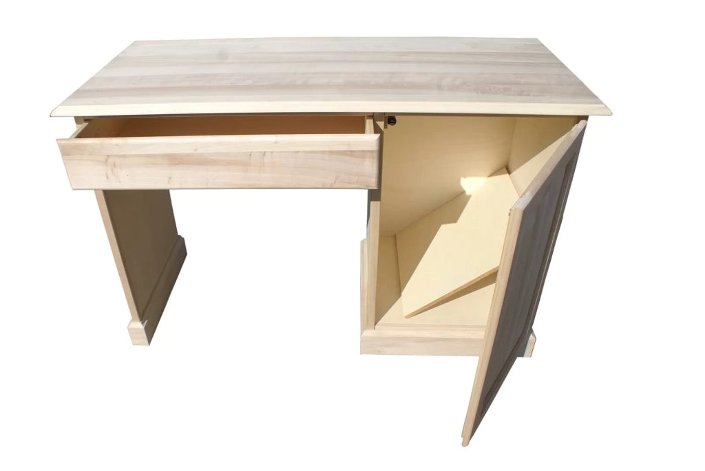 Scrivania porta frigo in legno grezzo l.125 p.56 h.80 (468) - Mobili 2G