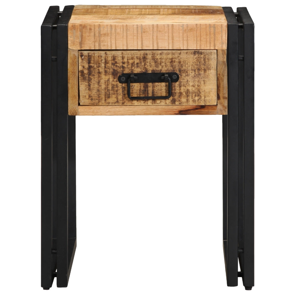 Tavolino  40x40x50 cm in legno massello di mango grezzo
