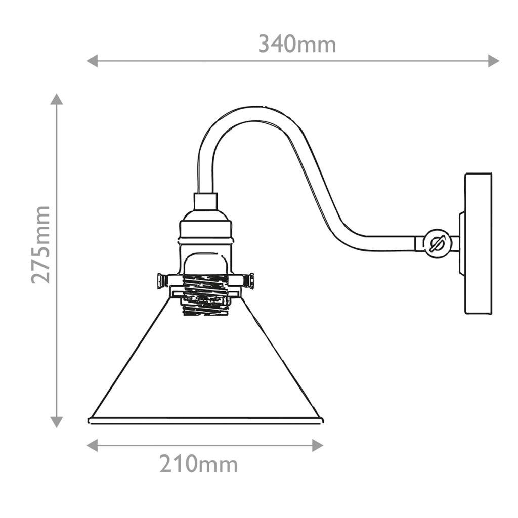 Applique Provence industrial ottone/nero E27 Elstead