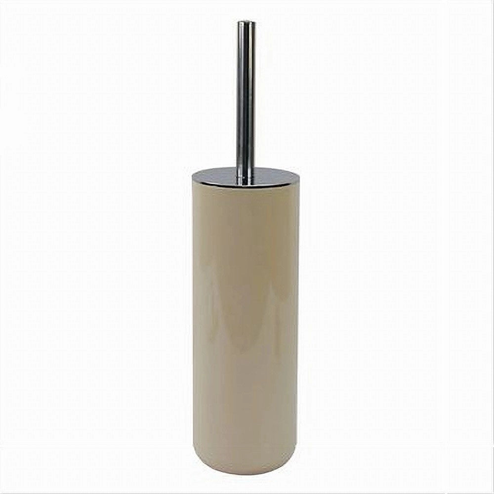 Trade Shop - Portascopino Porta Scopino Con Scopettino Wc Bagno Toilette Beige Silver 79884 -