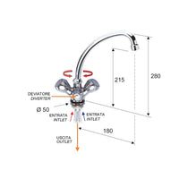 Rubinetto lavello con deviatore lavastoviglie - serie 1000-2000