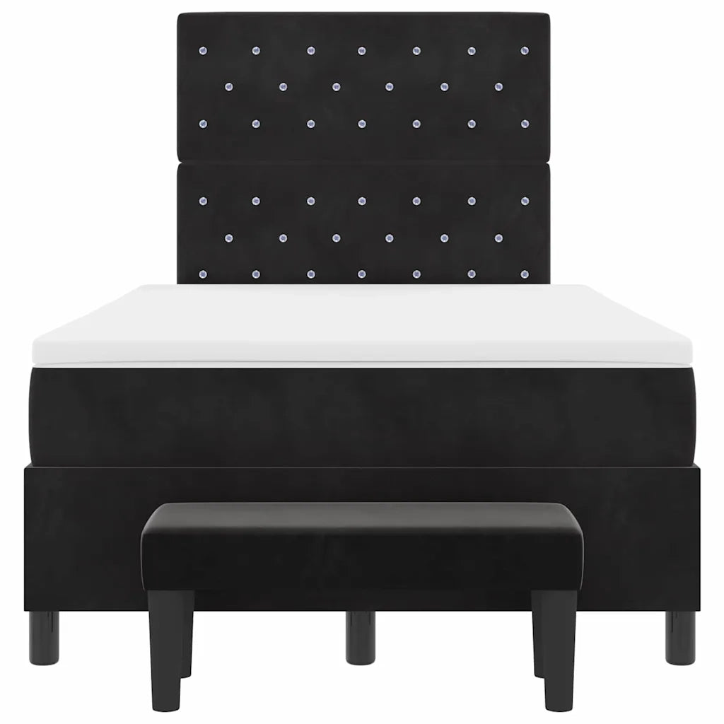 Letto a molle con testiera Nero 200 x 120 cm Velluto 3344440