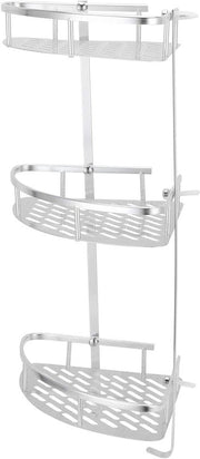 Scaffale per doccia in alluminio con 3 livelli per fissaggio alla parete - ripiano di stoccaggio per doccia, toilette e cucina - argento