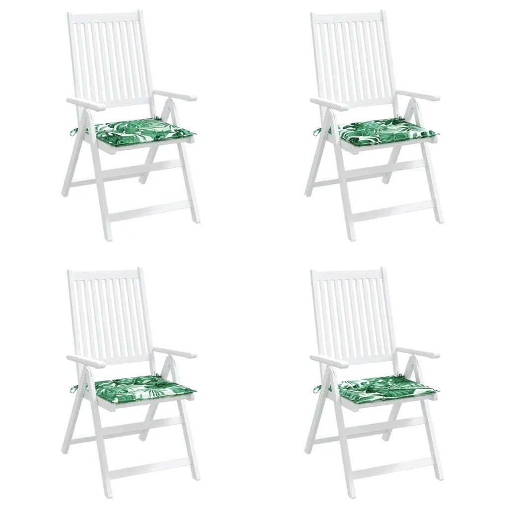 Cuscini per Sedia 4 pz Motivo a Foglie 40x40x3 cm Tessuto 361003