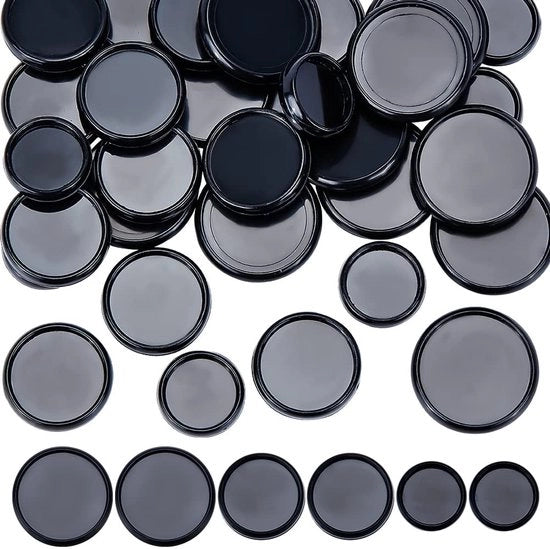Set di rulli per cartoleria 33 pezzi - Rulli in plastica nera espandibili - 3 misure - 1,55 cm / 2 cm / 2,4 cm ID - Materiale ABS di alta qualità - Per uso DIY Notebook
