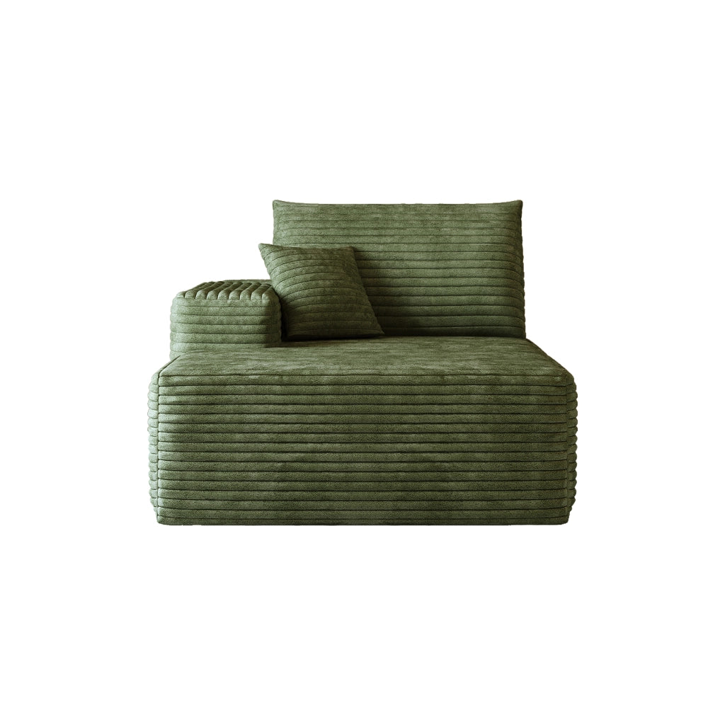 DIVANO ANGOLARE CON CHAISE LONGUE REVERSIBILE VERDE IN TESSUTO