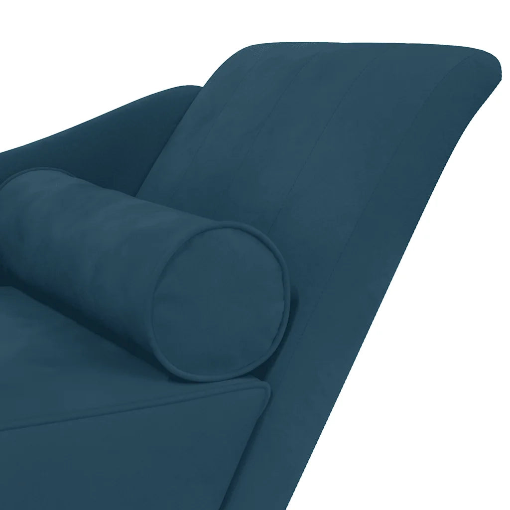 vidaXL Chaise Longue con Cuscini Blu in Velluto