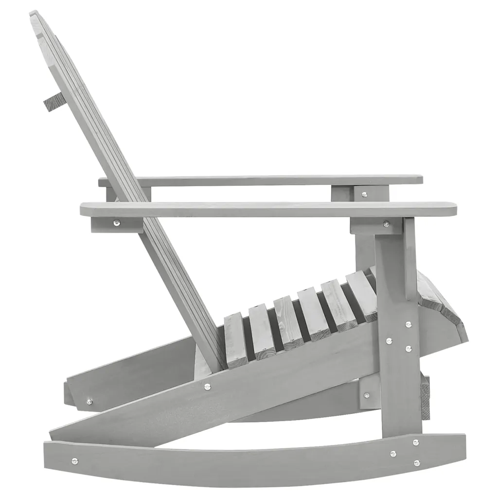 Sedia a Dondolo da Giardino in Legno Grigia cod mxl 17170