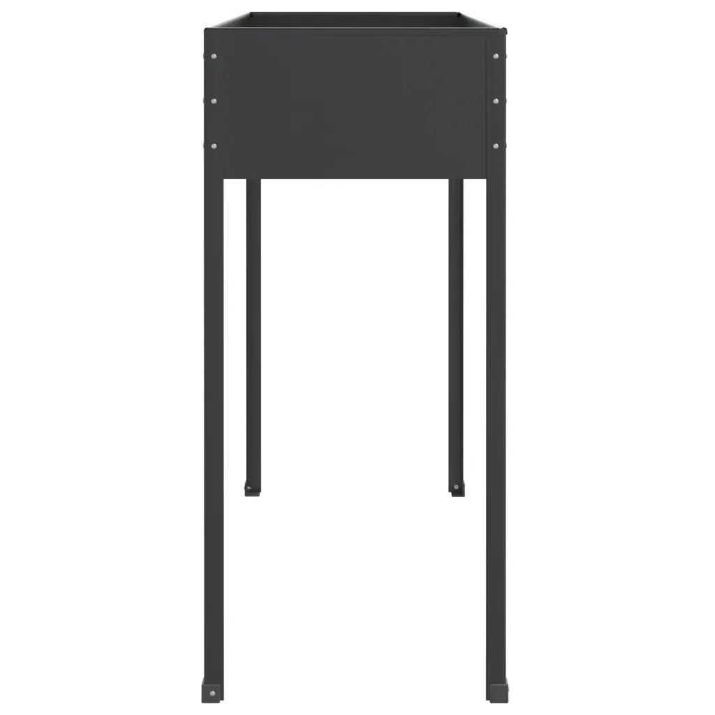 2 pz Fioriere | Cassetta per fiori | Vaso da Giardino Antracite Acciaio Zincato