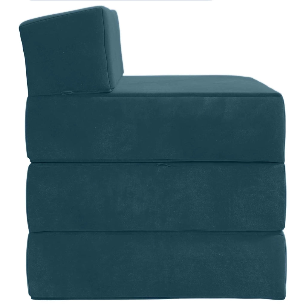 Divano Letto Pieghevole Blu 200 x 70 x 15 cm Velluto