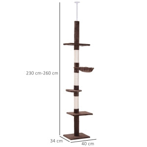 ALBERO RASCHIA-GATTI Regolabile 230-260 cm Marrone 40 x 34 cm