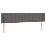 Testiera | Testata ad Orecchio Grigio 203x16x78/88 cm in Similpelle
