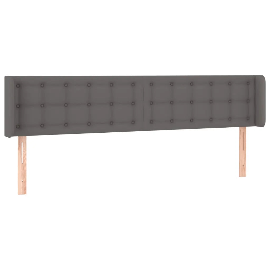 Testiera | Testata ad Orecchio Grigio 203x16x78/88 cm in Similpelle