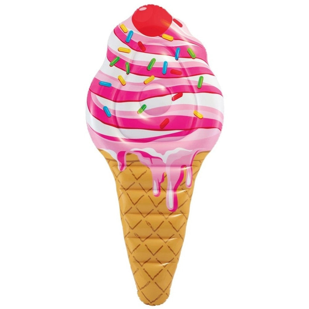 Trade Shop - Materassino Isola Gonfiabile Cono Gelato In Pvc Mare Piscina 224x107cm -