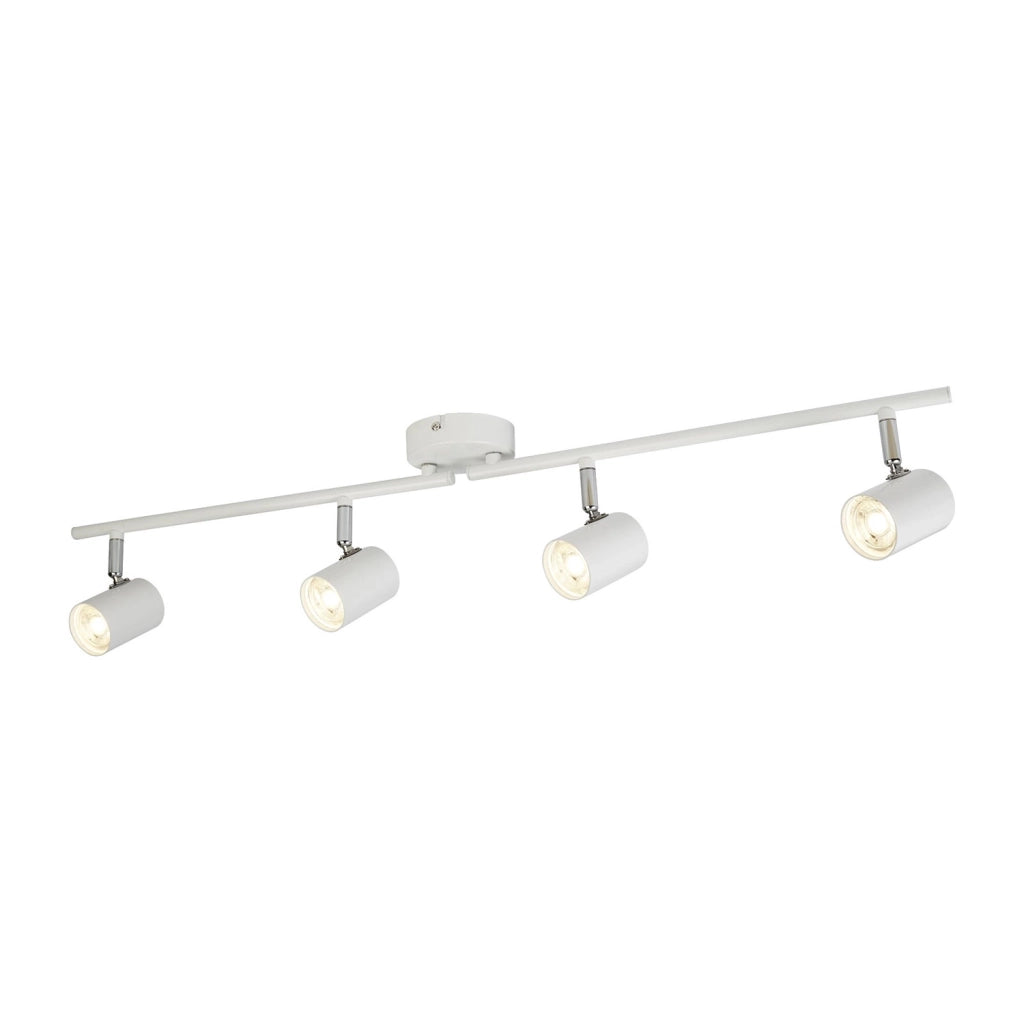 Plafoniera Contemporanea Rollo Acciaio Bianco Vetro Cromo Led 16,1W 3000K