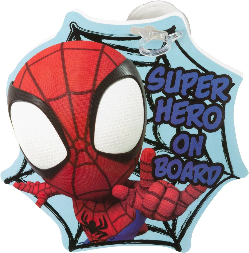 Baby on board con grafiche Spidey con attacco a ventosa