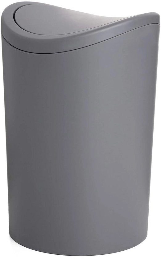Emiciclo per la Cassetta di Disposizione - Coperchio Oscillante - Gestione dei Rifiuti Igieneici - Materiale BPA Libero - Capacità 6 Litri - Grigio